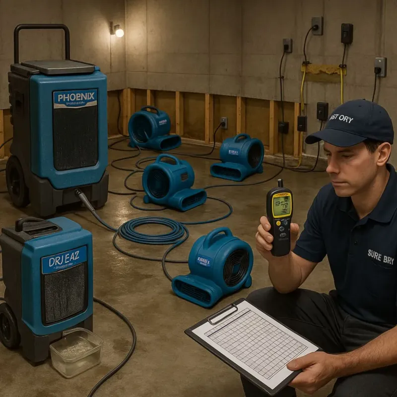 Structural Drying and Dehumidification process in Swampscott, MA